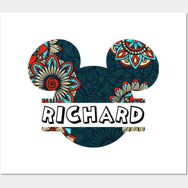 Richard Name With Seamless Pattern Wall Art by Maddalena's